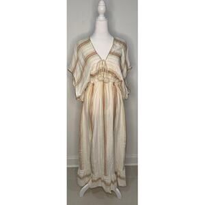 America and Beyond Cream Aztec Stripe Maxi Dress Size Small